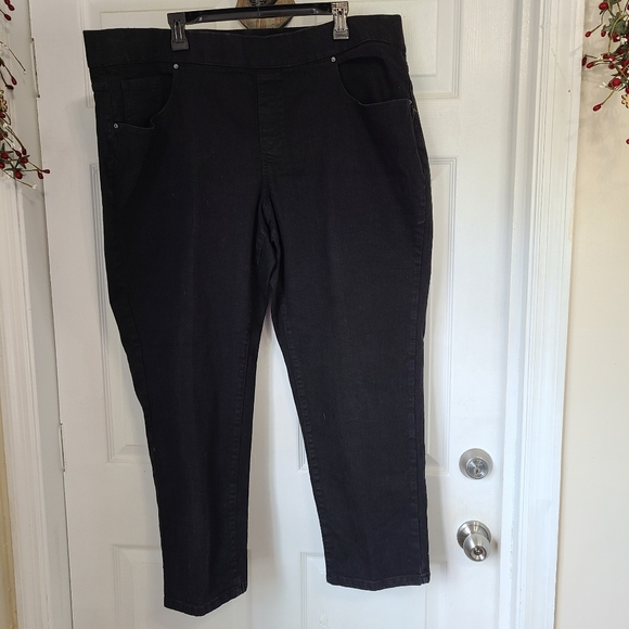 Terra & Sky Woman's Relaxed Fit Straight Leg Jeans,Size: 2X (20- 22)Colo… - Picture 1 of 13